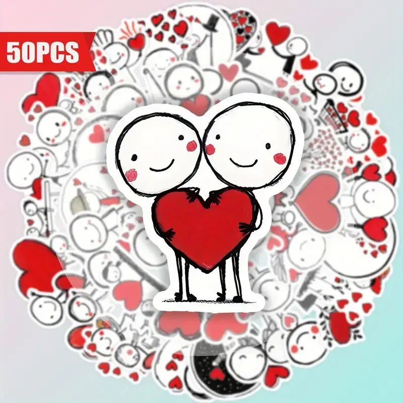 Набор наклеек с сердечками и любовными рисунками – 50 шт. Киев - изображение 2