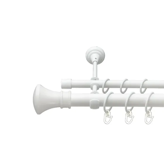 Карниз Orvit Люксор металевий дворядний відкритий гладка труба кільце металеве Арктіс 25\16 мм 200 см (00-00021062) Львів