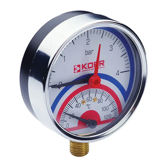 Термо-манометр радіальний  , D 80мм, 1/4''-1/2''   ( KR0213 ) 30489 Харків
