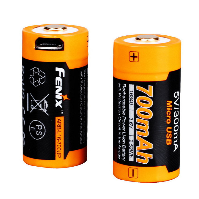 Акумулятор 16340 Fenix ​​700 UP mAh Li-ion з micro-USB зарядкою Вінниця - фото 3