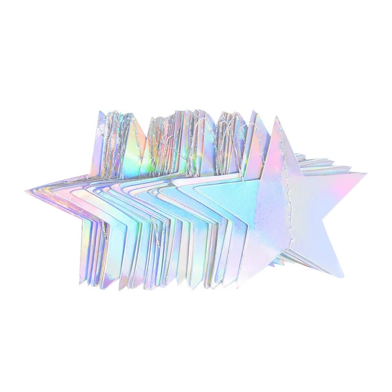 Гирлянда со звездочками 4 м на 10 см серебристо-перламутровый Киев - изображение 3