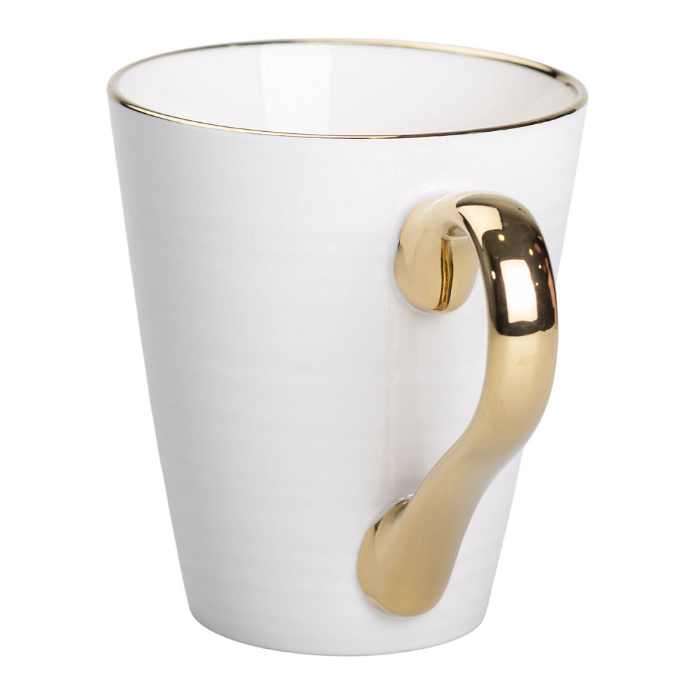 Чашка порцелянова із золотим обідком та позолоченою ручкою 320 (мл) Біла RX-N240624W Коломия - фото 3