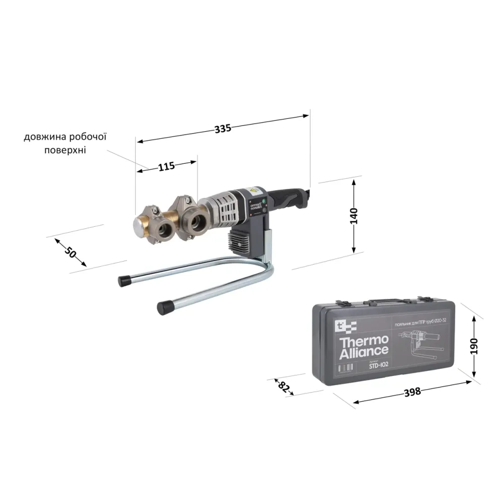 Паяльник для пластикових труб Thermo Alliance STD-102 Ø 20-32 (автоматичний 700W) Київ - фото 10