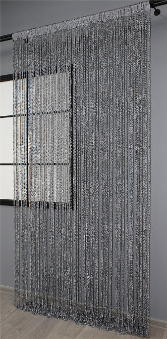 Штори-нитки спіраль з люрексом Темно-сірий 300х300см 1 шт (61-025) Київ - фото 4