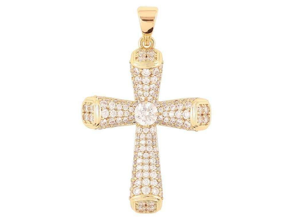 Кулон Позолота 18K Крест с инкрустацией цирконом» для цепочки до 7мм (262380) ТМ Xuping Киев - изображение 1