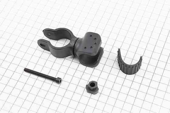 УЦІНКА Кріплення ліхтаря на кермо велосипеда, регульоване, пластмасове, чорне JY-ZJ004 (не до кінця заклепано з'єднання) Київ