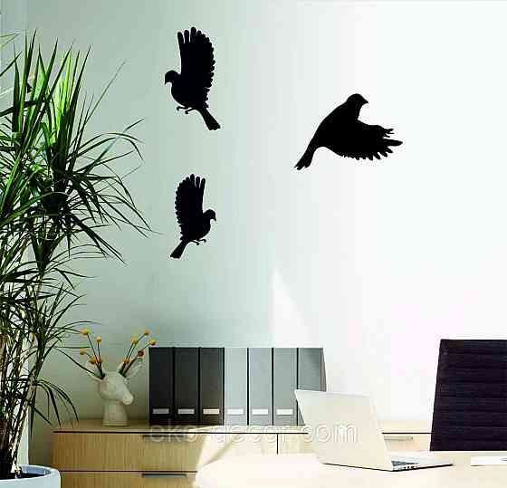 Декоративное настенное Панно «Птичка» Декор на стену(цена за 1шт) 30*21 см, Черный Киев