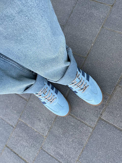 Кеди жіночі M.KRAFT блакитні натуральна замша низький хід (5420) 38 Коломия - фото 1