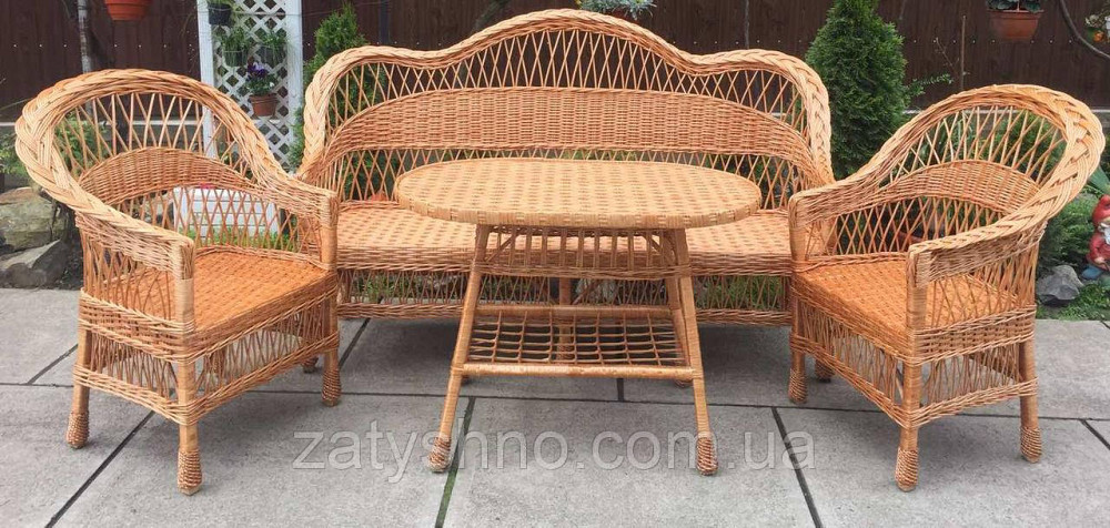 Комплект плетеной мебели | мебель из лозы с большим диваном | мебель  из лозы плетеная Киев - изображение 3
