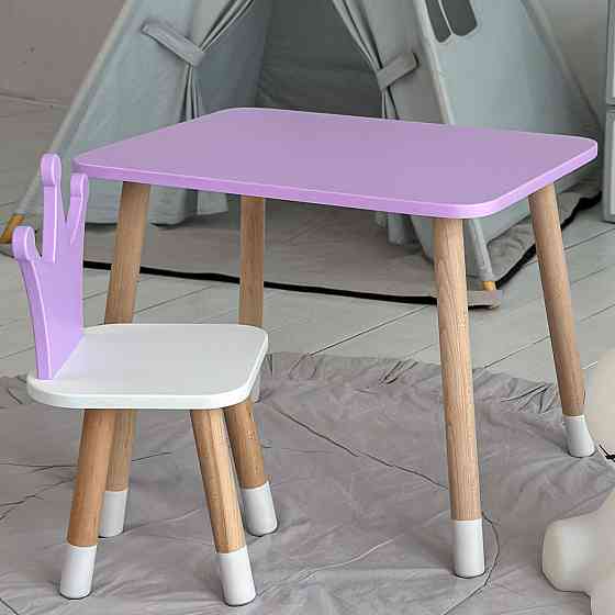 Дитячий дерев'яний стільчик принцеса 26.5х26х25см, стілець для дитини, білий Київ