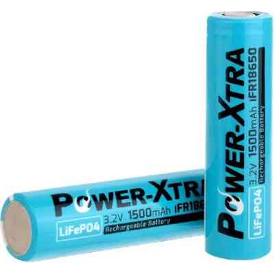 Аккумулятор 18650 LiFePO4 1500mAh IFR18650, 3.2V, FlatTop, blue Power-Xtra (PX-IFR18650 / 29743) Винница