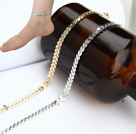 Цепочка браслет на ногу золотистая Киев - изображение 4