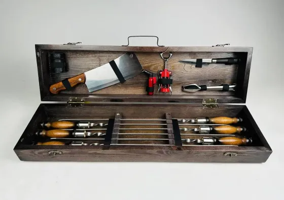 Набори шампурів, Набір шампурів у кейсі "Лайт" Шампури, вертіла Тернопіль