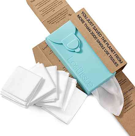 Серветка LastTissue Pack бірюзовий багаторазова органічна бавовна ультрам'яка дорожня 6 шт для чищення і макіяжу Київ