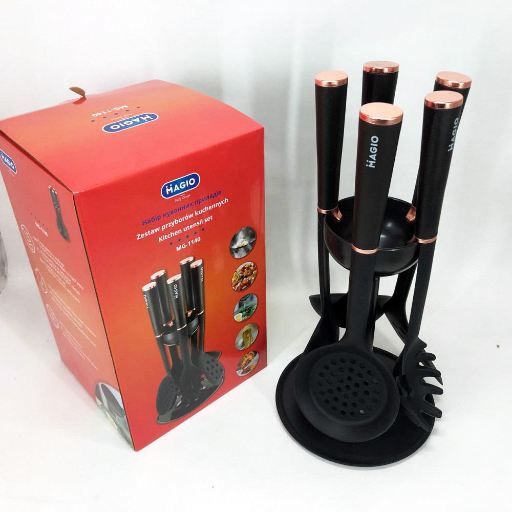 Набір ополоників для кухні, Набір силіконових кухонних інструментів для кулінарії WE-62 Івано-Франківськ - фото 1