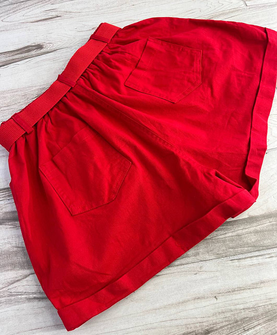 Шорти жіночі A-N 5701 мом на резинке з ременем короткі червоні, червоний, M, M, 80 см, 105 см Київ - фото 16