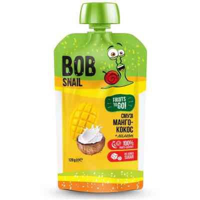 Дитяче пюре Bob Snail Равлик Боб Смузі Манго Кокос 120 г (4820219343660) Вінниця