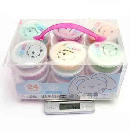 Набор воздушный пластелин ультра легкая мягкая глина для лепки для детей, разноцветный пластилин 24 шт. Каменец-Подольский