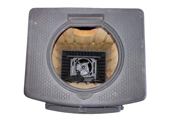 Піч-камін Hosseven 9004 коричнева сталева буржуйка 5 кВт до 40 м2 з чавунною варильною поверхнею задній димохід Туреччина Тернопіль - фото 4