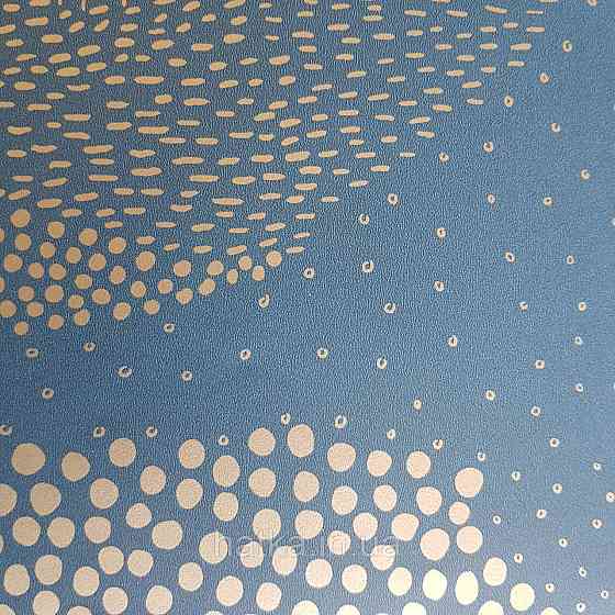 Шпалери вінілові на флізелін Caselio The Place to bed 0.53х10 м абстракція хвилі золотисті хмари на синьому 3д Київ