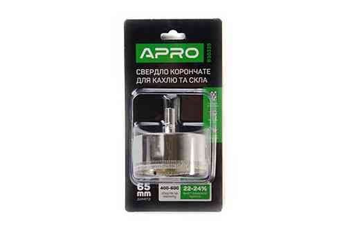 Свердло трубчасте з алмазним напиленням для скла та кахлю 65 мм APRO Рівне