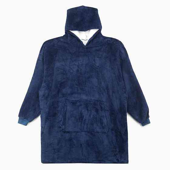 Плед толстовка с капюшоном (100х80см) HUGGLE HOODIE, Синий / Плед-худи / Оверсайз толстовка плед с капюшоном Киев