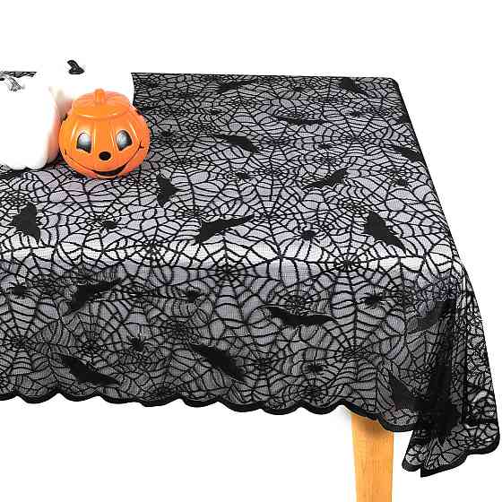 Скатерть на Хэллоуин 150 на 210 см черный Киев