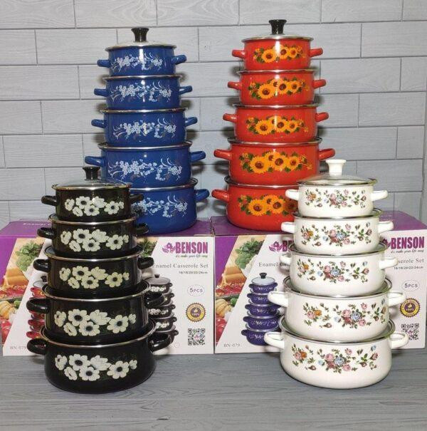 Набір емаль каструль із 5-підм BN-079 (4 шт./ясть) Одеса - фото 1