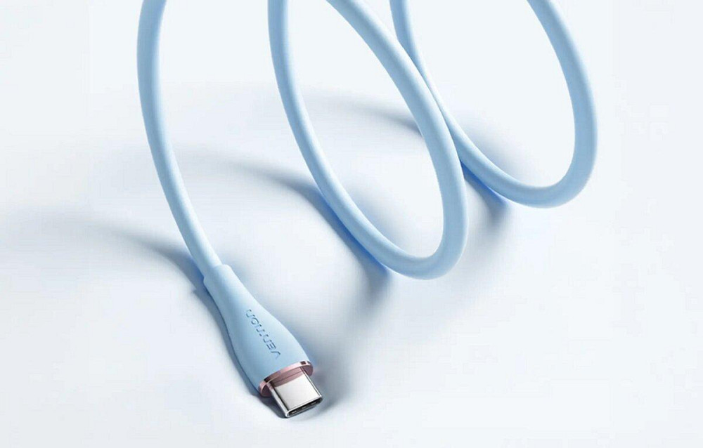Кабель Vention USB 2.0 C "тато" - C "тато" 5A Cable 1.5M Light Blue Silicone Type TAWSG Одеса - фото 5