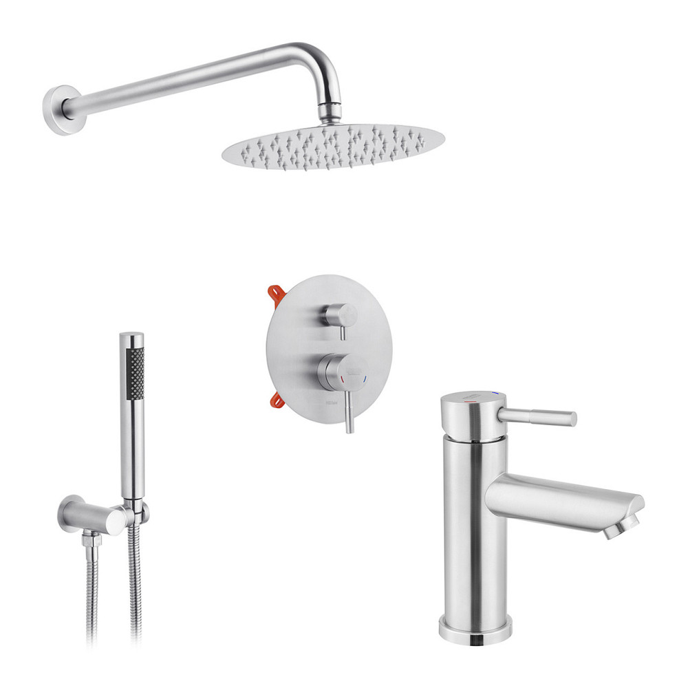 Набір 2 в 1 душова система Kroner Edelstahl Klassisch-ESG082 + змішувач Edelstahl Klassisch-ESG010 Київ - фото 1