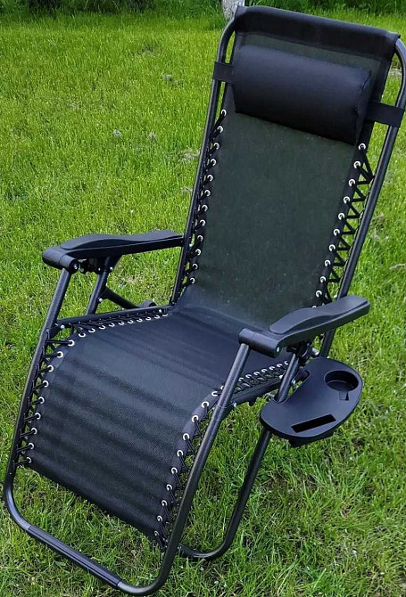 Складной шезлонг Zero Gravity XXL ‼️с подстаканником крепло лежак для дачи пляжа Харьков - изображение 3