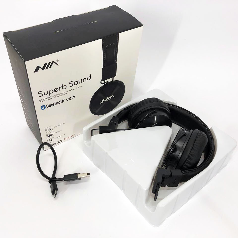 Бездротові навушники сенсорні з шумопоглинанням NIA X3, Бездротові навушники для смартфона MS-39 Львів - фото 8