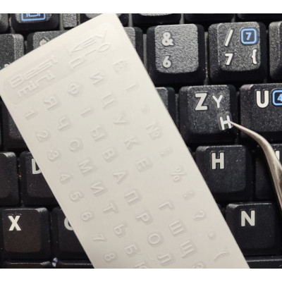 Наклейка на клавиатуру BestKey mini Pro 3,5х3мм, прозора основа, 70, белый (BKmPRO/WhiTr/050) Винница - изображение 2