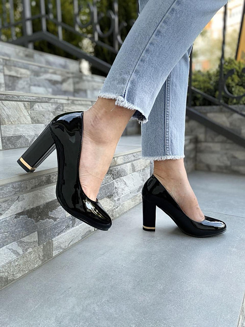 Туфлі жіночі SEASTAR чорні еко-лак каблук 9см 36р (1986) Коломия - фото 1