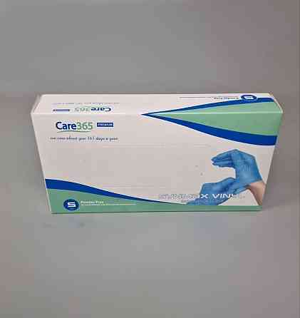 Рукавиці Вініл блакитний (100 шт.) розмір S "CARE 365" (1 пачка) Харків
