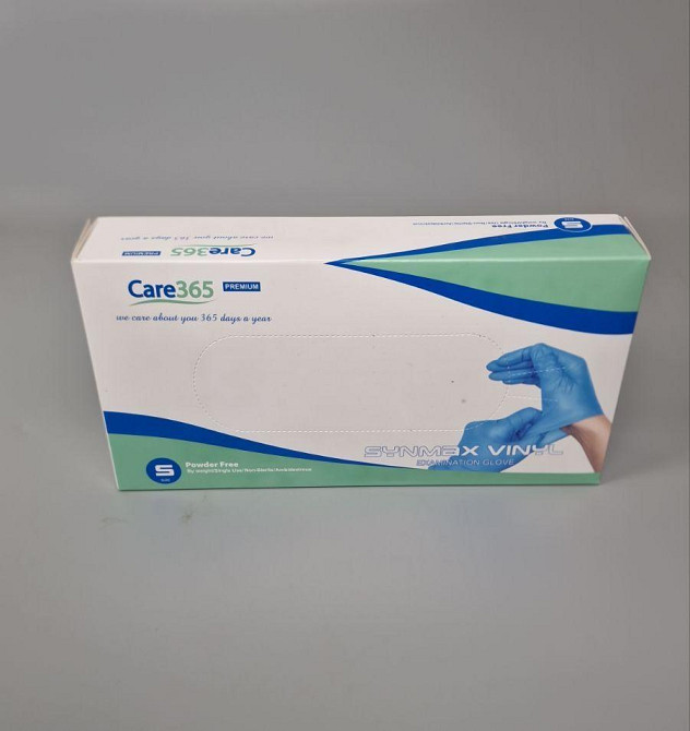 Рукавиці Вініл блакитний (100 шт.) розмір S "CARE 365" (1 пачка) Харків - фото 3