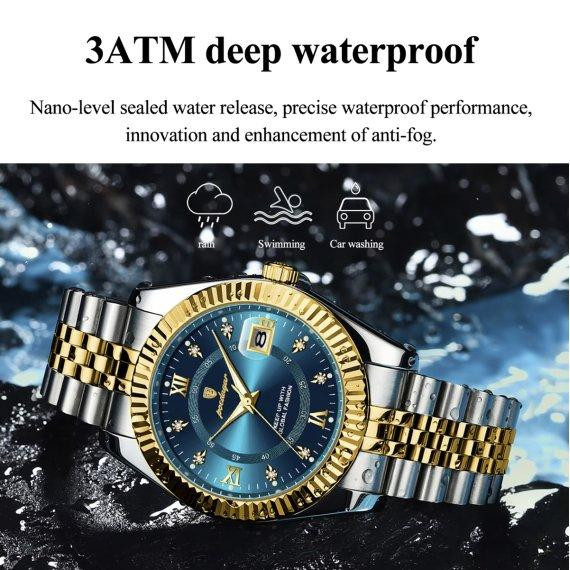 Мужские наручные часы Poedagar Dublin (Серебристые с золотистым) Винница - изображение 10