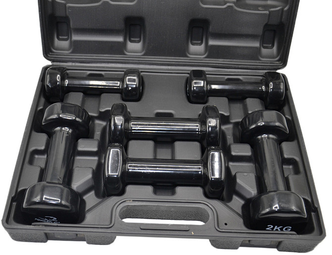 Набір гантелей в кейсі 9 кг. PowerPlay 4121 Fitness Dumbells (2шт.*1кг. 2шт.*1,5кг. 2шт.*2кг.) Кам'янське - фото 2