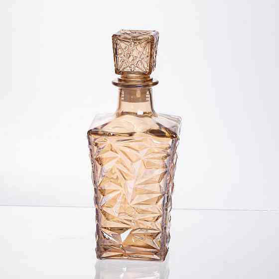 Yiwu Набір для напоїв графин та 6 склянок для напоїв із товстого скла коричневий 64486-25 Киев