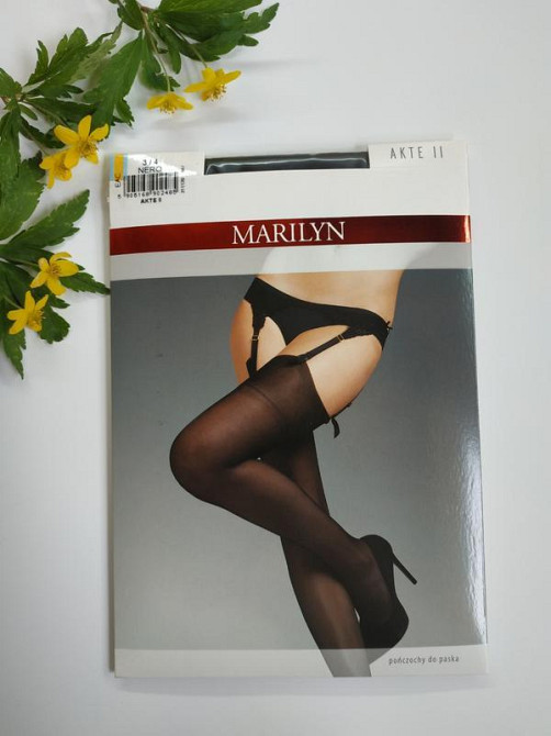 Панчохи в ретро стилі капронові під пояс marilyn akte  чорні марлін Славута - фото 1