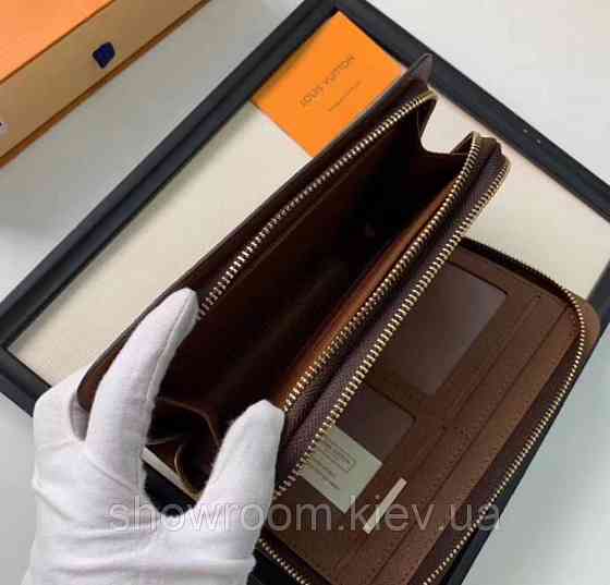 Мужской брендовый клатч барсетка LV (2012) dark brown Киев