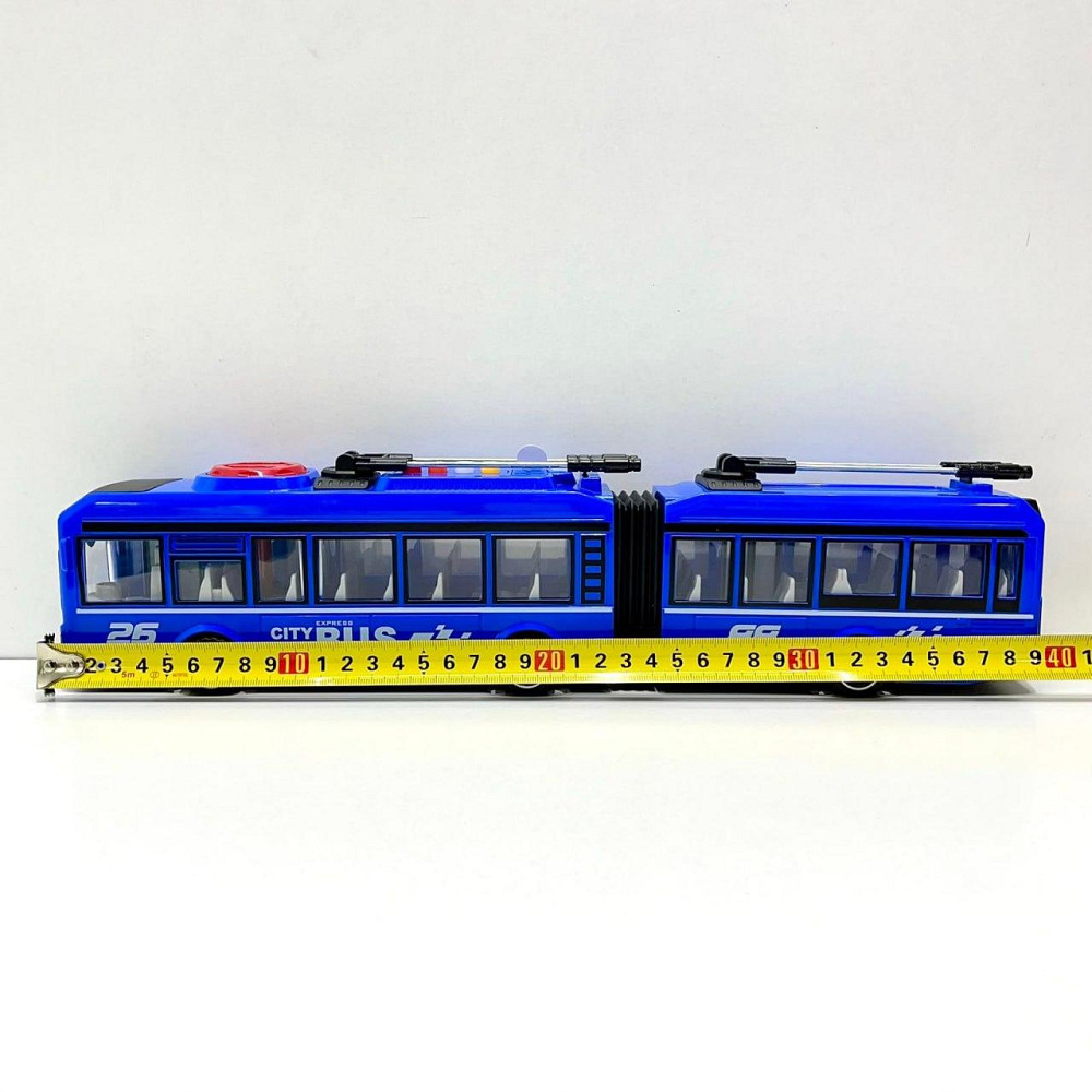 Тролейбус з інерцією підсвічуванням і звуком відчиняються двері Синій (JS163BC) Чернігів - фото 4