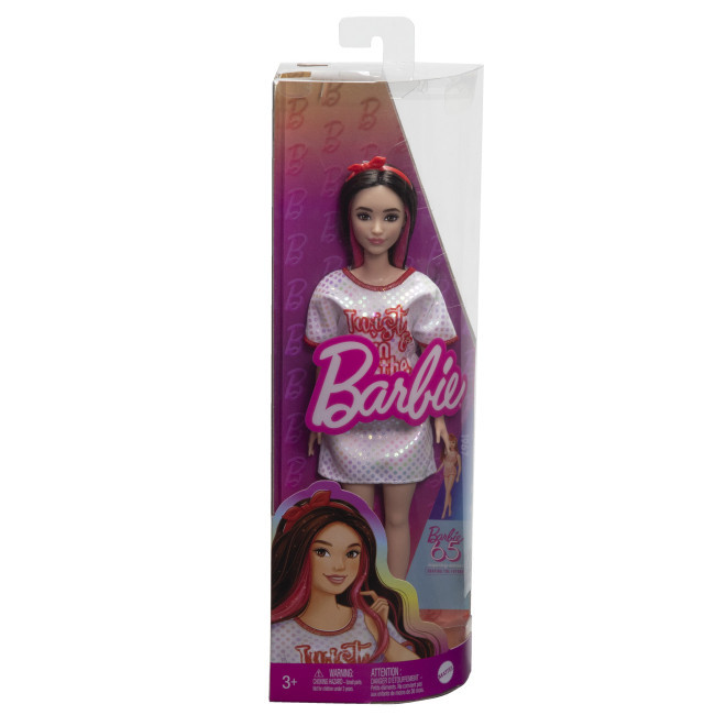 Лялька Barbie Fashionistas у білій сукні-футболці з блискучими деталями (HRH12) Чернігів - фото 2
