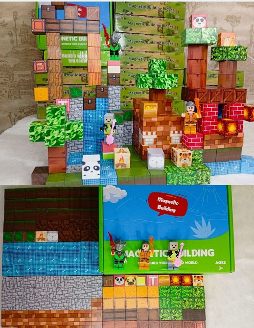 Магнітний конструктор  Майнкрафт 100-300 шт + фігурки лего в ПОДАРУНОК Харків - фото 6
