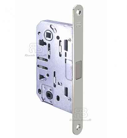Замок магнітний для міжкімнатних дверей під фіксатор Ricardo Borelli WC 96 мм з відповідною планкою SN матовий нікель Київ