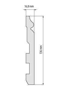 Плинтус под покраску из дюрополимера Элегант LPC - 24 ( 2.44м.п.) 136х16.8мм Днепр