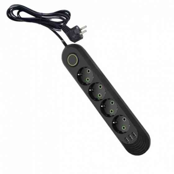 Сетевой фильтр-удлинитель 4 розеток 3USB 2500W 4 метра Винница