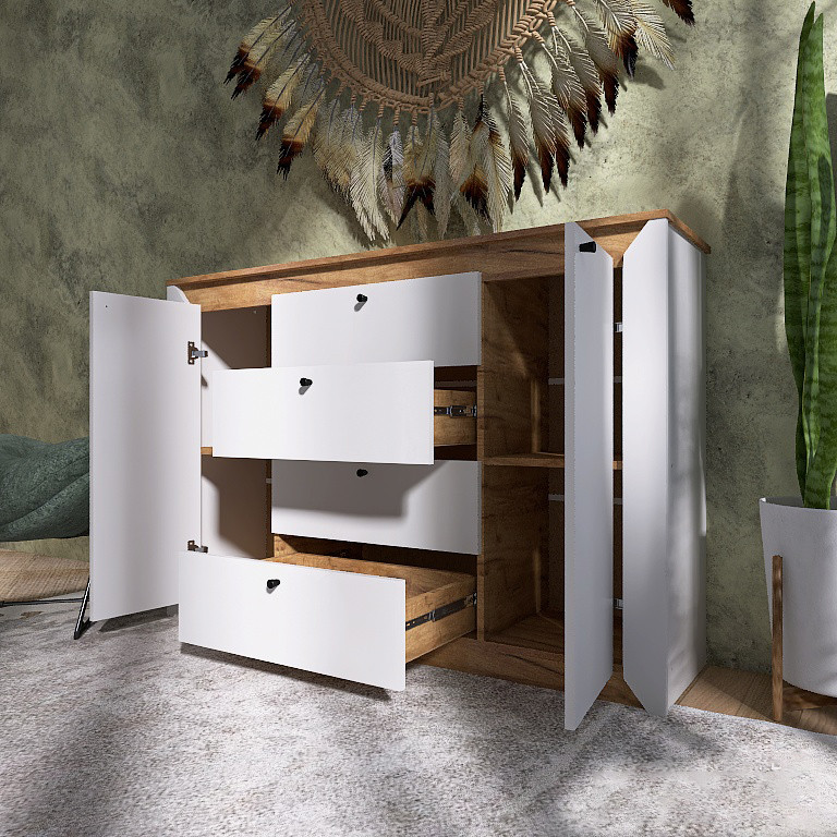 Комод в спальню Эверест Нордик-1400 140х38х95 см Белый + Дуб крафт золотой (DTM-5531) Днепр - изображение 5