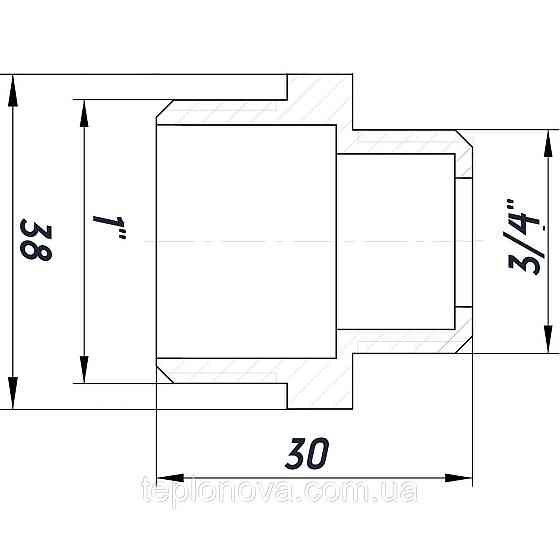 Ніпель редукційний 1"х3/4 НН нікельований під прокладку NN542G OPTIMUM Чернівці
