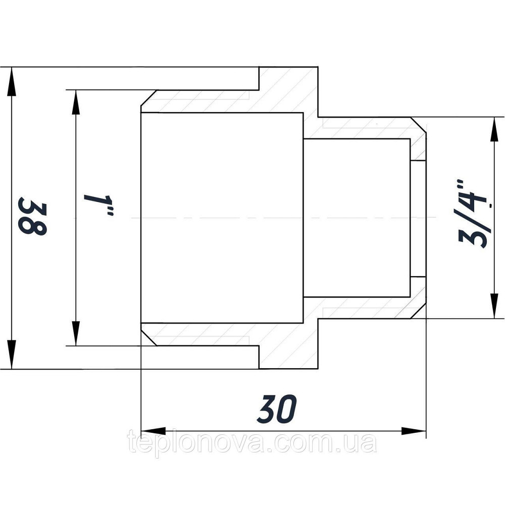 Ніпель редукційний 1"х3/4 НН нікельований під прокладку NN542G OPTIMUM Чернівці - фото 3